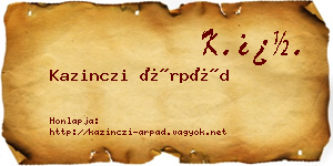 Kazinczi Árpád névjegykártya